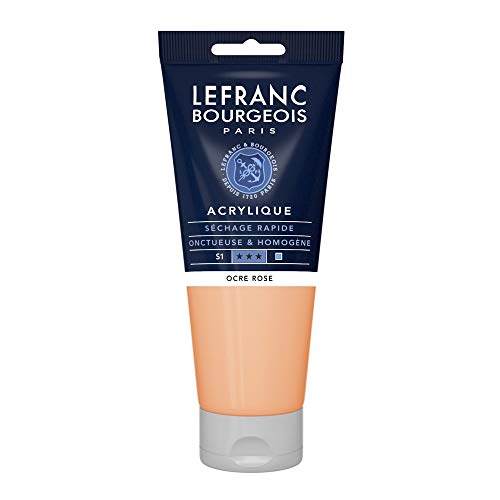 Lefranc Bourgeois 300410 Fine Acrylfarbe - Pinker Ocker, 200ml Tube, cremige Acrylfarbe auf Wasserbasis, schnell trocknend, lichtecht, wasserfest von Lefranc Bourgeois