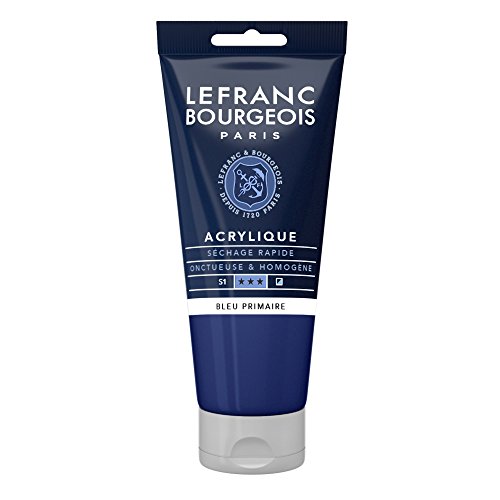 Lefranc Bourgeois 300415 Fine Acrylfarbe - Primärblau, 80ml Tube, cremige Acrylfarbe auf Wasserbasis, schnell trocknend, lichtecht, wasserfest von Sundeer