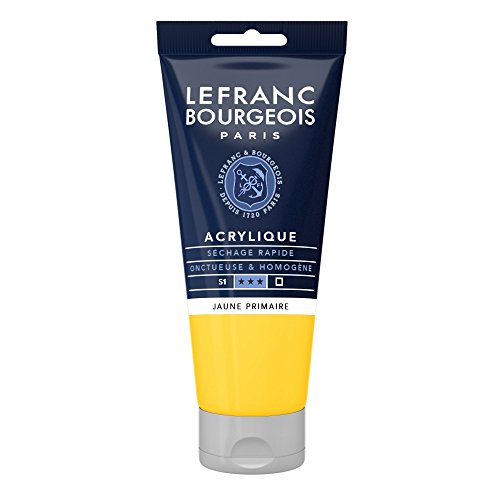 Lefranc Bourgeois 300421 feine Acrylfarbe, hochpigmentiert, gute Deckkraft, cremige homogen Textur, alterungsbeständig, lichtecht, 80ml Tube - Primärgelb von Lefranc Bourgeois