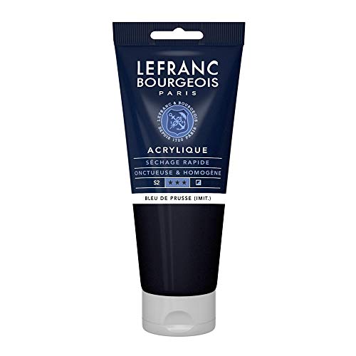 Lefranc Bourgeois 300422 feine Acrylfarbe, hochpigmentiert, gute Deckkraft, cremige homogen Textur, alterungsbeständig, lichtecht, 200ml Tube - Preußischblau Farbton von Lefranc Bourgeois