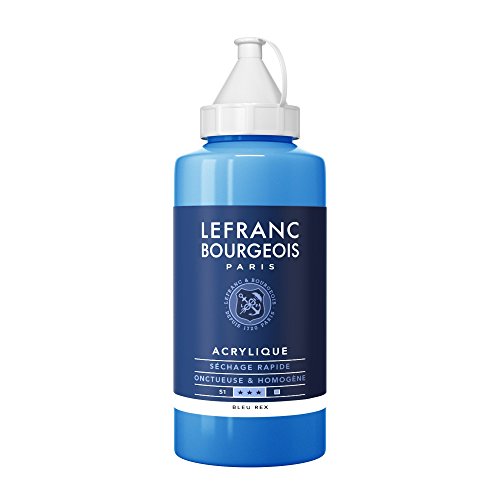 Lefranc Bourgeois 300434 Fine Acrylfarbe - Königsblau, 750ml Flasche, cremige Acrylfarbe auf Wasserbasis, schnell trocknend, lichtecht, wasserfest von Lefranc Bourgeois