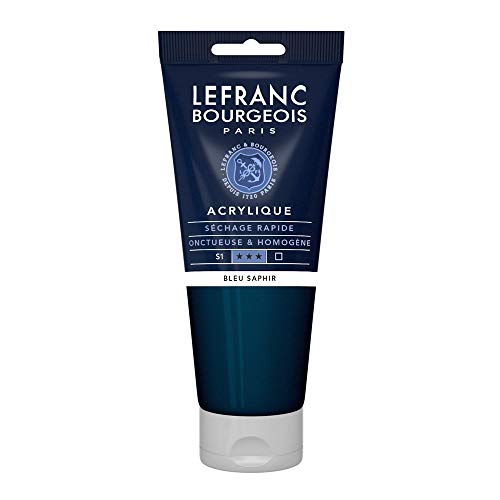 Lefranc Bourgeois 300445 feine Acrylfarbe, hochpigmentiert, gute Deckkraft, cremige homogen Textur, alterungsbeständig, lichtecht, 200ml Tube - Saphirblau von Lefranc Bourgeois