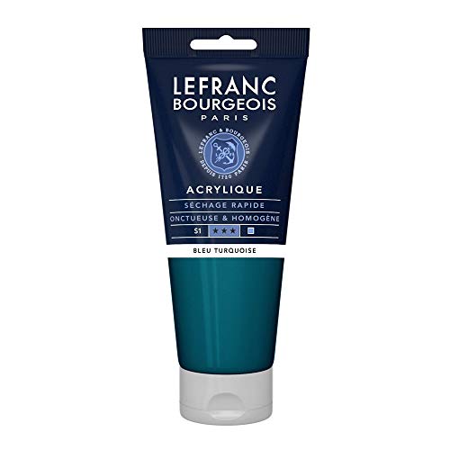 Lefranc Bourgeois 300455 Fine Acrylfarbe - Türkisblau, 200ml Tube, cremige Acrylfarbe auf Wasserbasis, schnell trocknend, lichtecht, wasserfest Lefranc Bourgeois 300455 Fine Acrylfarbe - Türkisblau, 200ml Tube, cremige Acrylfarbe auf Wasserbasis, schnell trocknend, lichtecht, wasserfest von Lefranc Bourgeois
