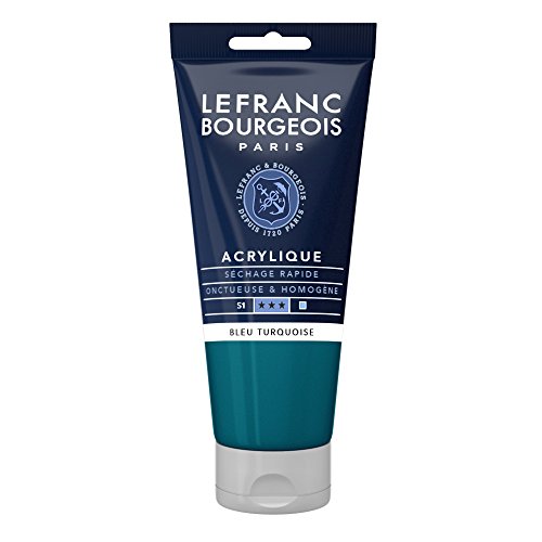 Lefranc Bourgeois 300457 feine Acrylfarbe, hochpigmentiert, gute Deckkraft, cremige homogen Textur, alterungsbeständig, lichtecht, 80ml Tube - Türkisblau von Lefranc Bourgeois