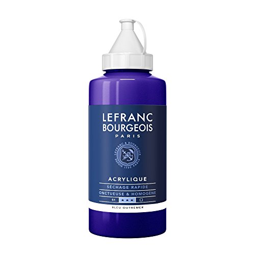 Lefranc Bourgeois 300459 feine Acrylfarbe, hochpigmentiert, gute Deckkraft, cremige homogen Textur, alterungsbeständig, lichtecht, 750ml Flasche - Ultramarinblau von Lefranc Bourgeois