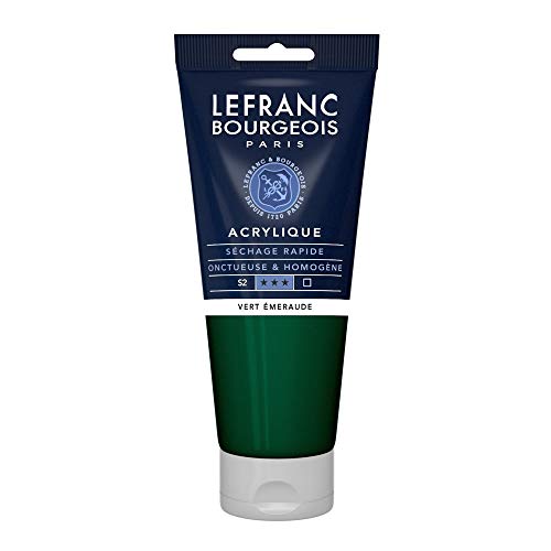 Lefranc Bourgeois 300469 feine Acrylfarbe, hochpigmentiert, gute Deckkraft, cremige homogen Textur, alterungsbeständig, lichtecht, 200ml Tube - Chromoxydgrün Feurig von Lefranc Bourgeois