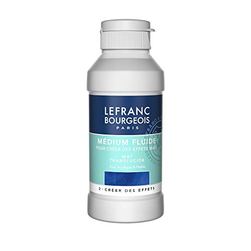 Lefranc & Bourgeois 300670 Mattes Flüssiges Malmittel, für Acrylfarben zum erzeugen von matten Effekten, transluzent, 250ml Flasche von Lefranc Bourgeois