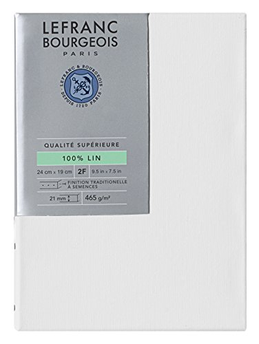 Lefranc & Bourgeois 111197 Keilrahmen aus 100% Leinen in Premium Qualität, gebrauchsfertig Grundiert mit Titandioxid Gesso, seitlich genagelt auf massivem Kiefernholz - 2F von Lefranc Bourgeois