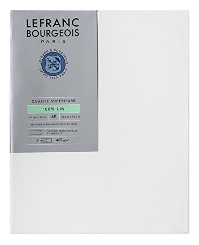 Lefranc & Bourgeois 111205 Keilrahmen aus 100% Leinen in Premium Qualität, gebrauchsfertig Grundiert mit Titandioxid Gesso, seitlich genagelt auf massivem Kiefernholz - 6F von Lefranc & Bourgeois