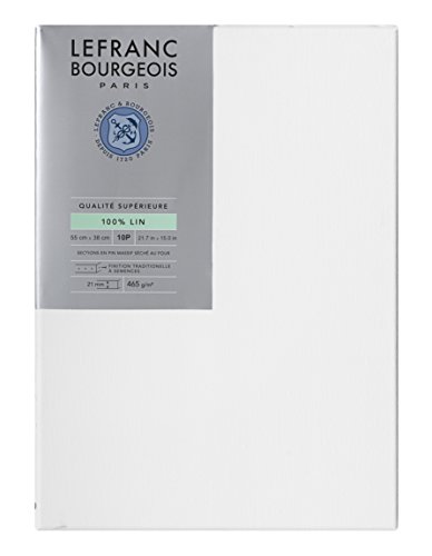 Lefranc Bourgeois 111210 Keilrahmen aus 100% Leinen in Premium Qualität, gebrauchsfertig Grundiert mit Titandioxid Gesso, seitlich genagelt auf massivem Kiefernholz - 10P von Lefranc & Bourgeois