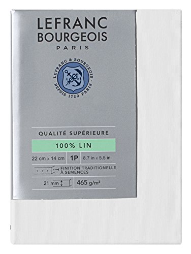 Lefranc & Bourgeois 111214 Keilrahmen aus 100% Leinen in Premium Qualität, gebrauchsfertig Grundiert mit Titandioxid Gesso, seitlich genagelt auf massivem Kiefernholz - 1P von Lefranc Bourgeois