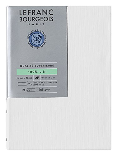 Lefranc & Bourgeois 111217 Keilrahmen aus 100% Leinen in Premium Qualität, gebrauchsfertig Grundiert mit Titandioxid Gesso, seitlich genagelt auf massivem Kiefernholz - 2P von Lefranc Bourgeois