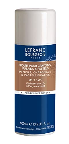 Lefranc Bourgeois 300226 Cristal Fixative, Fixativ das Kohle-, Buntstift- und Pastellzeichnungen schützt, Alterungsbeständig - 400ml Spray von Lefranc Bourgeois