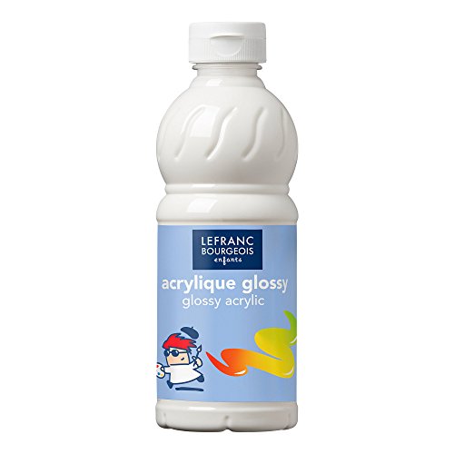 Lefranc Bourgeois 188150 Glossy Kinder - Acrylfarbe, gebrauchsfertige flüssige Acrylfarbe, glänzend und wasserfest, Ideal auf Papier, Karton, Holz, Gips, Metall, Plastik, 500ml Flasche -Glitterüberzug von Lefranc Bourgeois