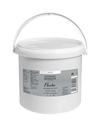 Lefranc Bourgeois 230005 Flashe Acrylfarbe & Vinylfarbe, hochpigmentiert, elastisch, lichtecht, alterungsbeständig, matt, für den Innen- & Außenbereich, 5kg Eimer - Weiß von Lefranc Bourgeois