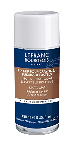 Lefranc Bourgeois 300224 Cristal Fixative, Fixativ das Kohle-, Buntstift- und Pastellzeichnungen schützt, Alterungsbeständig - 150ml Spray von Lefranc & Bourgeois