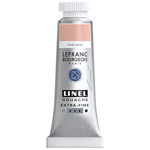 Lefranc & Bourgeois 301214 Linel Gouache extrafeine und geschmeidige Wasserfarben mit maximaler Farbintensität, Leuchtkraft für streifenfreien Auftrag, 14ml Tube - Pinkocker von Lefranc Bourgeois