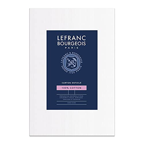 Lefranc Bourgeois 806647 Malkarton - 18x24cm, 100% Baumwolle, doppelte weiße universal Grundierung für Acrylfarben & Ölfarben, Malpappe für Profis & Hobbymaler von Lefranc Bourgeois