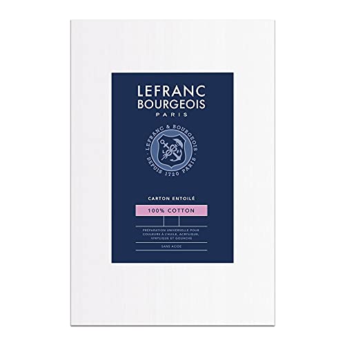 Lefranc Bourgeois 806653 Malkarton - 60x80cm, 100% Baumwolle, doppelte weiße universal Grundierung für Acrylfarben & Ölfarben, Malpappe für Profis & Hobbymaler von Lefranc Bourgeois