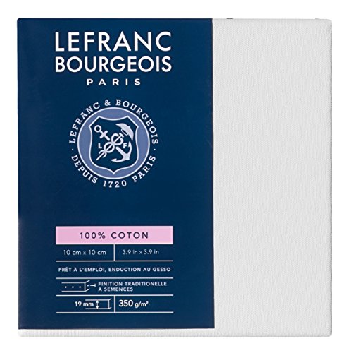 Lefranc & Bourgeois 111126 Keilrahmen Serie - Klassisch, 100 % Baumwolle, 350g/m², Archivqualität, säurefrei für erhöhte Haltbarkeit, grundiert - 10x10cm von Lefranc Bourgeois