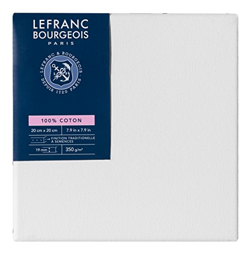 Lefranc & Bourgeois 111129 Keilrahmen Serie - Klassisch, 100 % Baumwolle, 350g/m², Archivqualität, säurefrei für erhöhte Haltbarkeit, grundiert - 20x20cm von Lefranc & Bourgeois