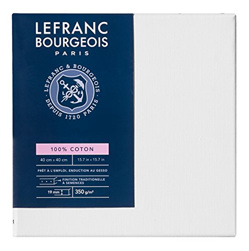 Lefranc & Bourgeois 111143 Keilrahmen Serie - Klassisch, 100 % Baumwolle, 350g/m², Archivqualität, säurefrei für erhöhte Haltbarkeit, grundiert - 40x40cm von Lefranc & Bourgeois