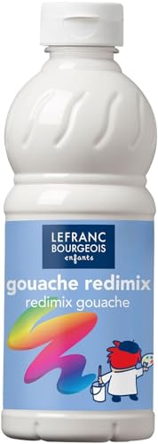 Lefranc Bourgeois 188018 flüssige Tempera Redimix Farbe, leuchtende Gouachefarbe auf Wasserbasis, hohe Deckkraft, hervorragenden Maleigenschaften, gebrauchsfertig, 500ml Flasche - Weiß von Lefranc Bourgeois