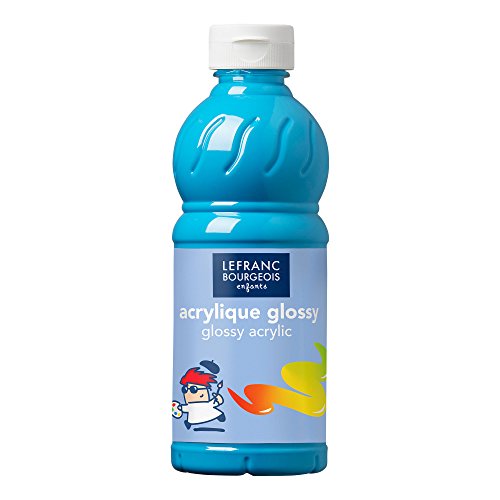 Lefranc Bourgeois 188147 Glossy Kinder - Acrylfarbe, gebrauchsfertige flüssige Acrylfarbe, glänzend und wasserfest, Ideal auf Papier, Karton, Holz, Gips, Metall, Plastik, 500ml Flasche - Türkisblau Lefranc Bourgeois 188147 Glossy Kinder - Acrylfarbe, gebrauchsfertige flüssige Acrylfarbe, glänzend und wasserfest, Ideal auf Papier, Karton, Holz, Gips, Metall, Plastik, 500ml Flasche - Türkisblau von Lefranc Bourgeois