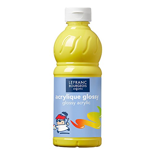 Lefranc Bourgeois 188295 Glossy Kinder - Acrylfarbe, gebrauchsfertige flüssige Acrylfarbe, glänzend und wasserfest, Ideal auf Papier, Karton, Holz, Gips, Metall, Plastik, 500ml Flasche - Primärgelb Lefranc Bourgeois 188295 Glossy Kinder - Acrylfarbe, gebrauchsfertige flüssige Acrylfarbe, glänzend und wasserfest, Ideal auf Papier, Karton, Holz, Gips, Metall, Plastik, 500ml Flasche - Primärgelb von Lefranc Bourgeois