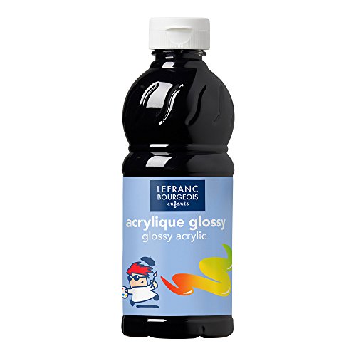 Lefranc Bourgeois 188298 Glossy Kinder - Acrylfarbe, gebrauchsfertige flüssige Acrylfarbe, glänzend und wasserfest, Ideal auf Papier, Karton, Holz, Gips, Metall, Plastik, 500ml Flasche - Schwarz Lefranc Bourgeois 188298 Glossy Kinder - Acrylfarbe, gebrauchsfertige flüssige Acrylfarbe, glänzend und wasserfest, Ideal auf Papier, Karton, Holz, Gips, Metall, Plastik, 500ml Flasche - Schwarz von Lefranc Bourgeois