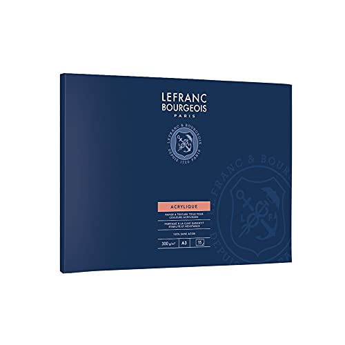 Lefranc Bourgeois 300686 Lefranc Bourgeois Papierblock für Acrylfarben - einseitig geklebt auf 15 Blatt 300gr/qm Größe A3, von Lefranc Bourgeois
