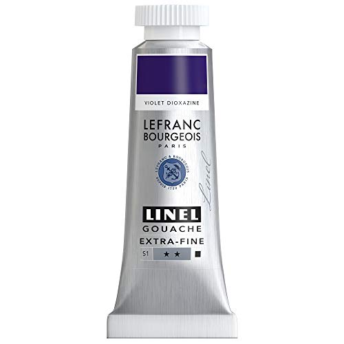 Lefranc Bourgeois 301183 Linel Gouache Extra-Fine, Dioxazine Violett, 14ml Tube-Gouachefarbe, 14 milliliter von Lefranc Bourgeois