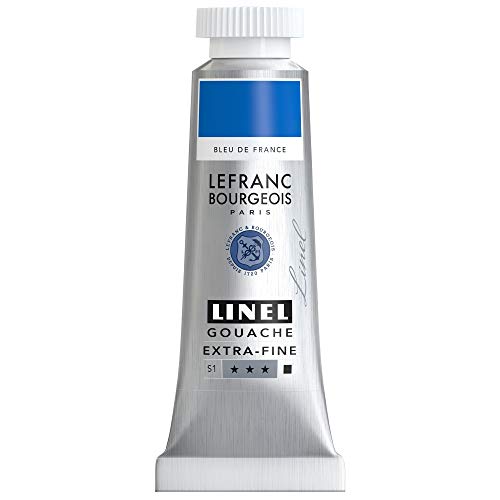 Lefranc Bourgeois 301193 Linel Gouache Extra-Fine, Französischblau, 14ml Tube-Gouachefarbe, 14 milliliter von Lefranc Bourgeois