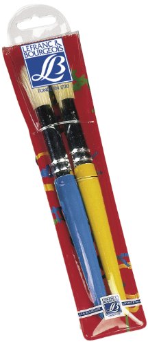 Lefranc & Bourgeois 807220 Schulpinsel Set - 2 Jumbo Pinsel für Wasserfarben, Ölfarben und Acrylfarben, 19,7 x 5 x 0,5 cm von Lefranc Bourgeois