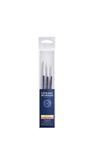 Lefranc & Bourgeois 810105 Schweineborstenpinsel in feiner Qualität für Ölfarbe oder Acrylfarbe - 3 Pinsel Set von Lefranc & Bourgeois