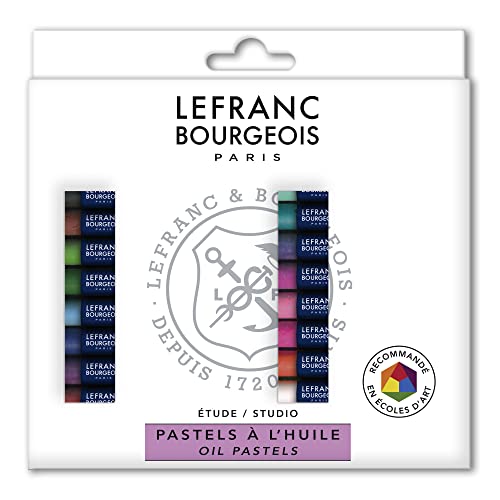 Lefranc Bourgeois 806310 Ölpastellkreide 24er Set, lebendige lichtechte Farben, intensiv & wasserfest mit geschmeidiger Textur Ideal für Künstler, Hobbymaler, Kinder, Schule, Kunstunterricht von Lefranc Bourgeois