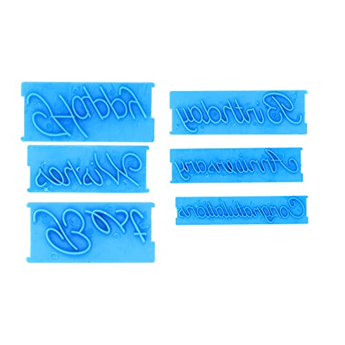 6 Stück Fondant Briefmarke, Alles Gute Zum Geburtstag Beste Wünsche Worte Kuchen Form Buchstaben Cutter Set für DIY Kuchen Kekse Gebäck Gebäck, Bedruckte Stempel 6 Stück Fondant Briefmarke, Alles Gute Zum Geburtstag Beste Wünsche Worte Kuchen Form Buchstaben Cutter Set für DIY Kuchen Kekse Gebäck Gebäck, Bedruckte Stempel von Leftwei