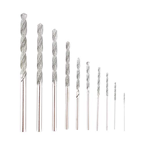 Bohrer-Set, 10-teilig, Spiralbohrer, Robust, Mikrobohrer-Set für Glas, Fliesen, Stein, Schmuck, 0,8 Mm, 1,0 Mm, 1,2 Mm, 1,5 Mm, 1,8 Mm, 2,0 Mm, 2,5 Mm, 3,0 Mm, 3,5 Mm, 4,0 Mm von Leftwei