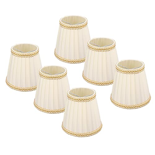 Leftwei 6 Stück Kleiner Lampenschirm, White Kleiner Lampenschirm für Tischlampen Ersatz, Clip On Drum Lampshade Cloth für Kronleuchter Kerzenbirnen Beleuchtungszubehör Leftwei 6 Stück Kleiner Lampenschirm, White Kleiner Lampenschirm für Tischlampen Ersatz, Clip On Drum Lampshade Cloth für Kronleuchter Kerzenbirnen Beleuchtungszubehör von Leftwei