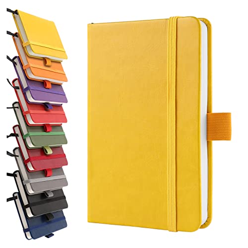 A6-Notizbücher, Taschenbuch, kleines Notizblock, fester Einband, A6, kleiner Notizblock, Tagebuch, 200 Seiten (100 Blatt), Gelb von Lefute