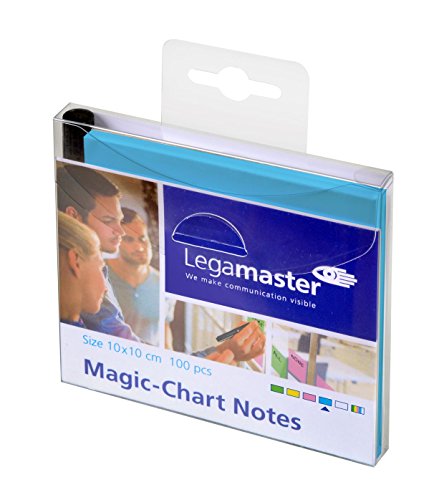 Legamaster 7-159510 Magic-Chart Notes, elektrostatische Haftnotizen, 10 x 10 cm, 100 Blatt, blau von Legamaster