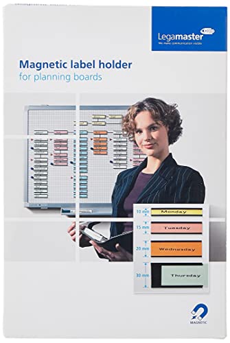 Legamaster 7-450200 Magnetische Etikettenträger für Whiteboards, 63 Stück, 15 x 60 mm, schwarz von Legamaster