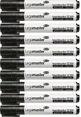 Legamaster Rillen TZ 100 schwarz 10pièce (S) Marker – Marker (schwarz, schwarz, weiß, schwarz, weiß, Kunststoff, 1,5 mm, 3 mm) von Legamaster