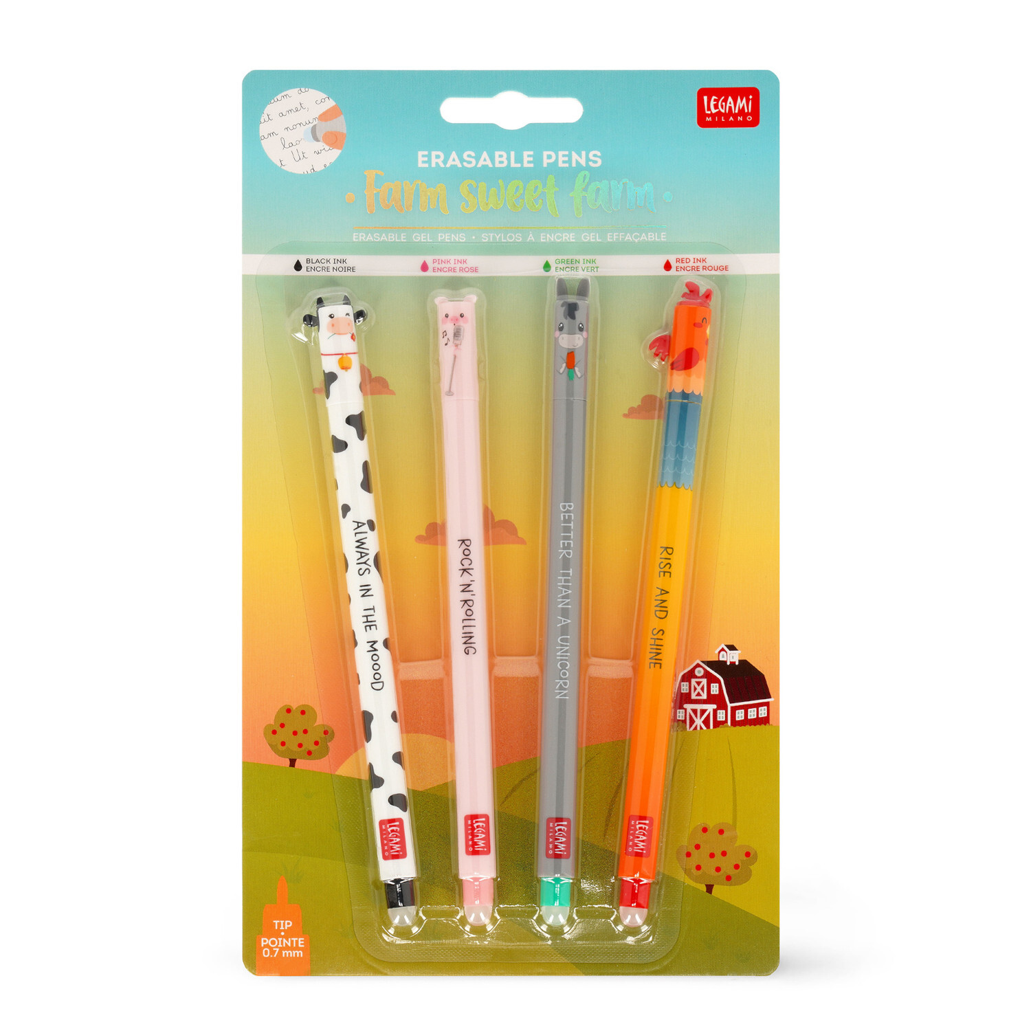 Erasable Gel Pen Set Farm Sweet Farm Erasable Gel Pen Set Farm Sweet Farm von Legami