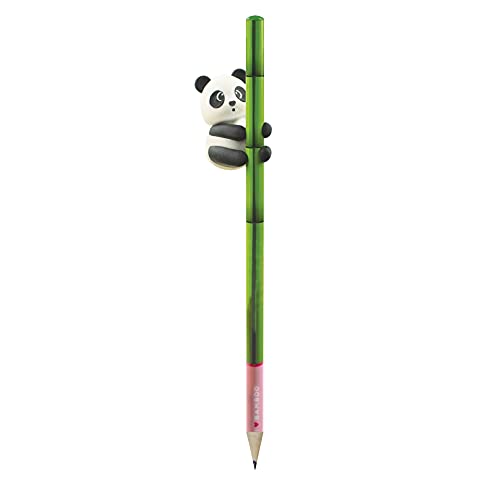 Legami - Bleistift mit Radiergummi, I Love Bamboo, Ø 0,7 cm, H 18 cm, HB-Mine, Variante Panda, Präzisionsstrich, zum Zeichnen und Schreiben von LEGAMI