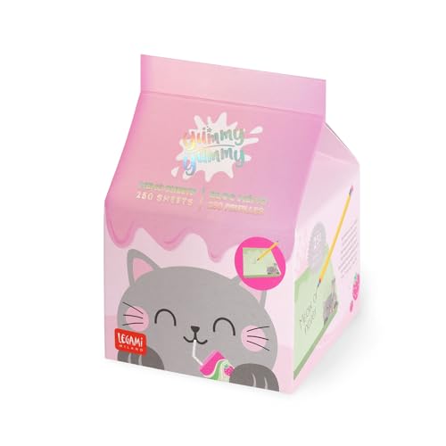 Legami - Yummy Yummy Memoblock, Notizblock mit 250 abnehmbaren Blättern, FSC-zertifiziertem Papier, Größe 7 x 10 x 7 cm, Memopad mit grünen Blättern, Kitty Legami - Yummy Yummy Memoblock, Notizblock mit 250 abnehmbaren Blättern, FSC-zertifiziertem Papier, Größe 7 x 10 x 7 cm, Memopad mit grünen Blättern, Kitty von LEGAMI