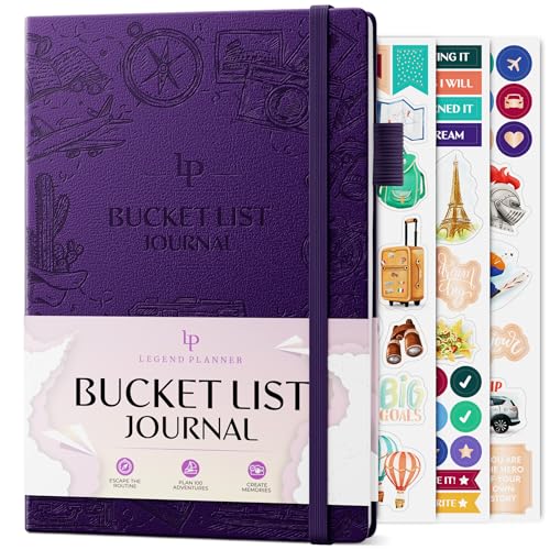 Legend Bucket List Journal – Das ultimative Notizbuch zum Planen von Abenteuern, Reisen, Zielen & Erlebnissen – Bucketlist-Buch für Paare (Dark Purple) von Legend Planner