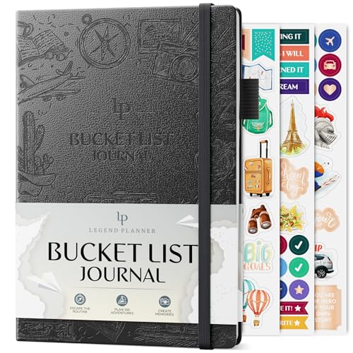 Legend Bucket List Journal - Das ultimative Werkzeug zum Planen von Abenteuern, Reisen, Zielen & Erlebnissen - Bucketlist Buch für Paare & persönlichen Gebrauch - Illustriertes Bucket List Notizbuch - von Legend Planner