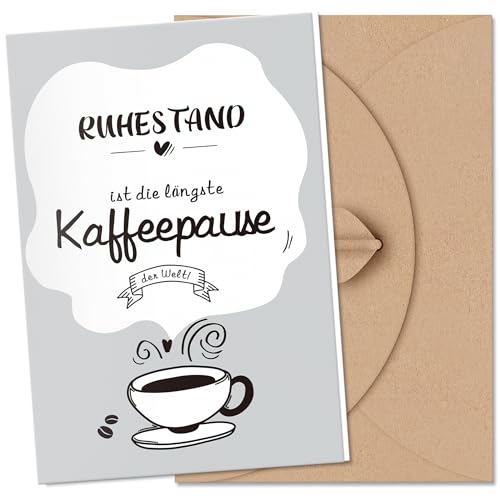 Premium Ruhestand Karte mit Umschlag aus Kraftpapier, Klappkarte Personalisiert Rente Ruhestand Grußkarte lustig, Abschiedskarte Kollegen kleine Geschenke zum Abschied Rente Mann Frau Freunde(12x17cm) Premium Ruhestand Karte mit Umschlag aus Kraftpapier, Klappkarte Personalisiert Rente Ruhestand Grußkarte lustig, Abschiedskarte Kollegen kleine Geschenke zum Abschied Rente Mann Frau Freunde(12x17cm) von Legezon
