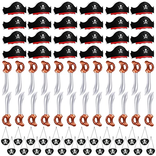 Legigo Piraten-Party-Set – Kinder Cosplay Supplies – Aufblasbare Schwerter für Karibik Cosplay (72 Stück Piratenhüte Set) von Legigo